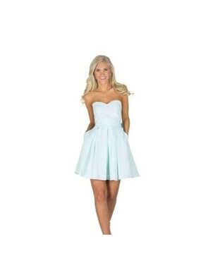 Lauren James Corbin Mint Seersucker Dress Small NWT